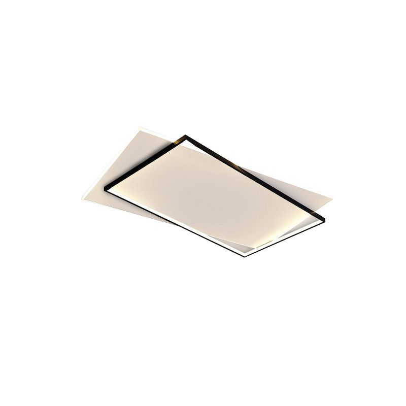 New Modern Led Ceiling Lamp Rectangle Chandelier For Living Room Bedroom Dining Room Kitchen Black Design Remote Control Light 2