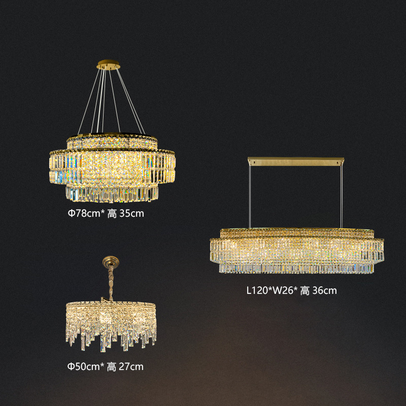 New Rustic Bedroom Dining Room Chandeliers Fixtures Lighting Ceiling Gold Led K9 Crystal Luxury Modern Chandeliers Pendant Light