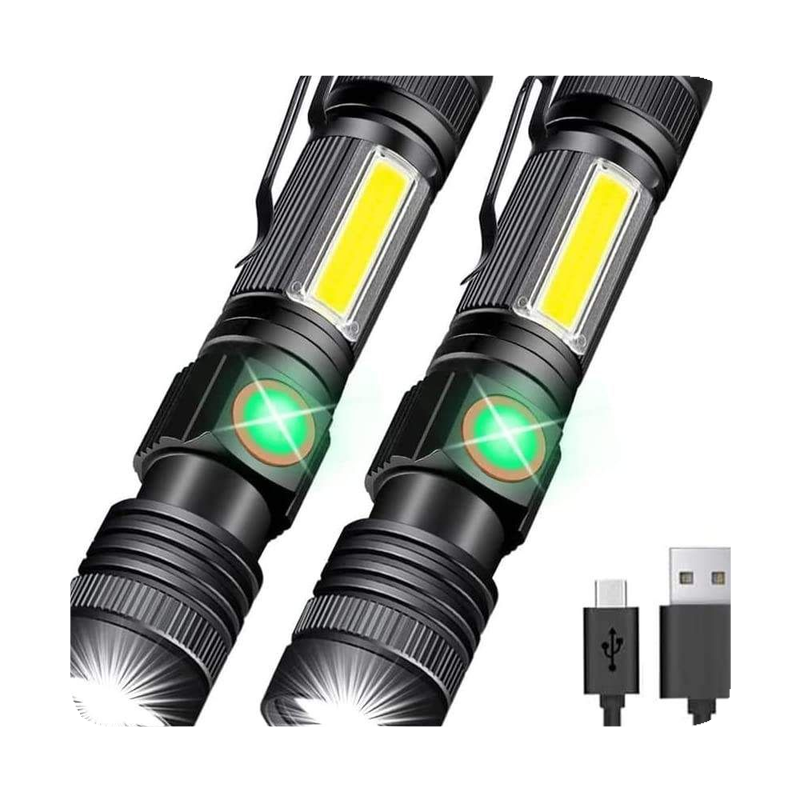 New Cob Sidelight Zoomable Camping Emergency Light Mini Led 100000 Lumens Waterproof Flashlights Torches 2024