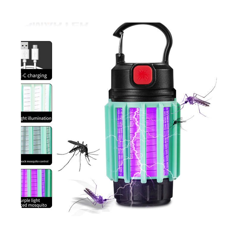 New High Quality Emergency Bug Zapper Outdoor Hanging Lamp Usb Rechargeable Camping Lantern 2024