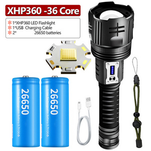 New Super Xhp 360 Most Powerful Rechargeable Led Flashlight High Power Torch Light Tactical Flashlights 26650 Usb Camping Lamp 2