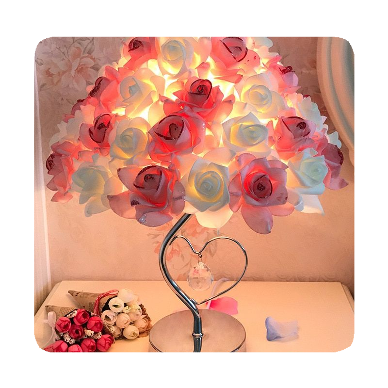 New European Style Rose Flower Led Table Lamp Wedding Party Bedroom Bedside Night Light Decoration Gift Holiday Lighting 2024