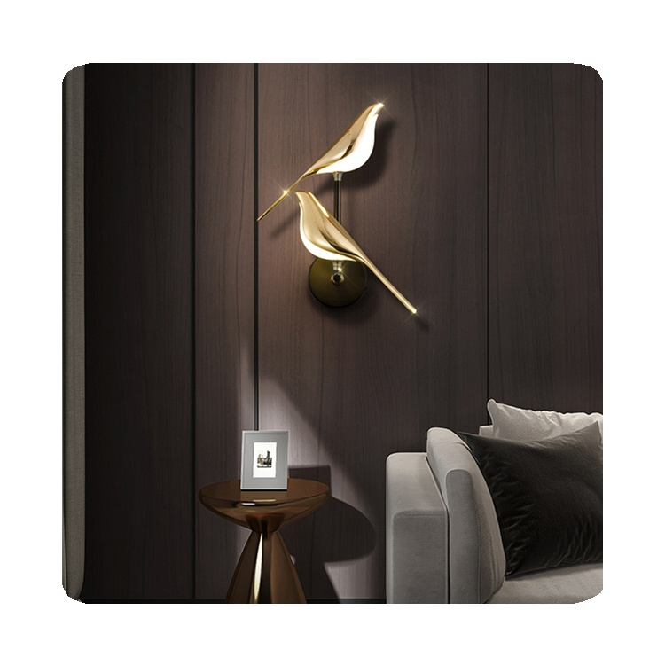 New Kasanto Cuckoo Bird Shape Wall Lamps Light Luxury Home Decor Led Wall Sconce Postmodern Design Indoor Decorative Lights