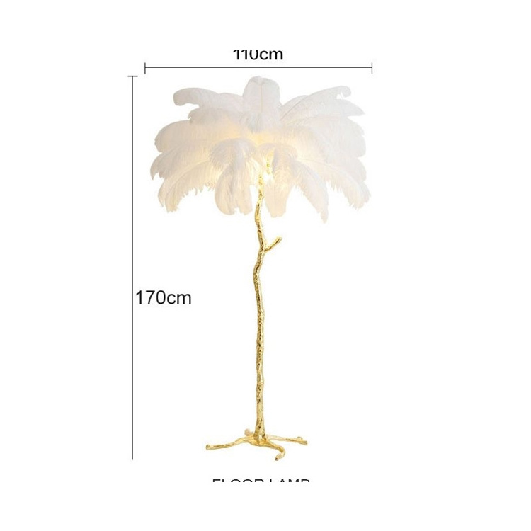 NEW Room Vibe Corner Rgb Luxury Modern Nordic Led Standing Arc Trees Light for Home Ostrich Floor Lamp 2024