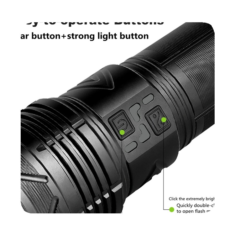 2024 NEW Outdoor Power Display High Power 100W GT60 Super Bright Spotlight Long Range Zoomable Emergency LED Flashlight 2024