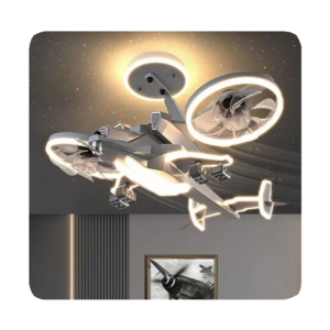 ceiling fan New Modern Remote Control Designer Helicopter Industrial Led Ceiling Light Chandelier Ceiling Fan Light 2024