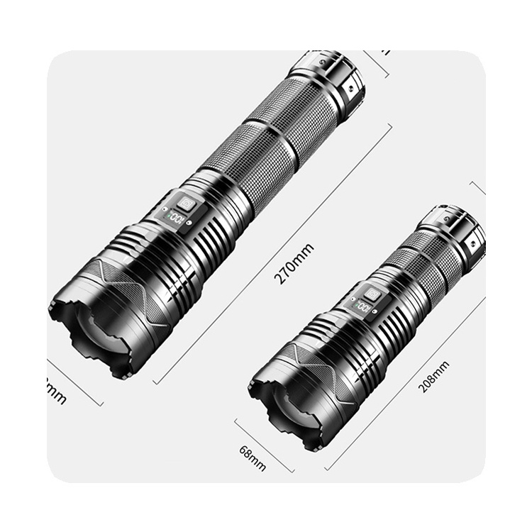 New Led White Laser Strong Light Camping Lighting Adjustable Telescopic Emergency Rechargeable Flashlights 12 18650 IP67 150