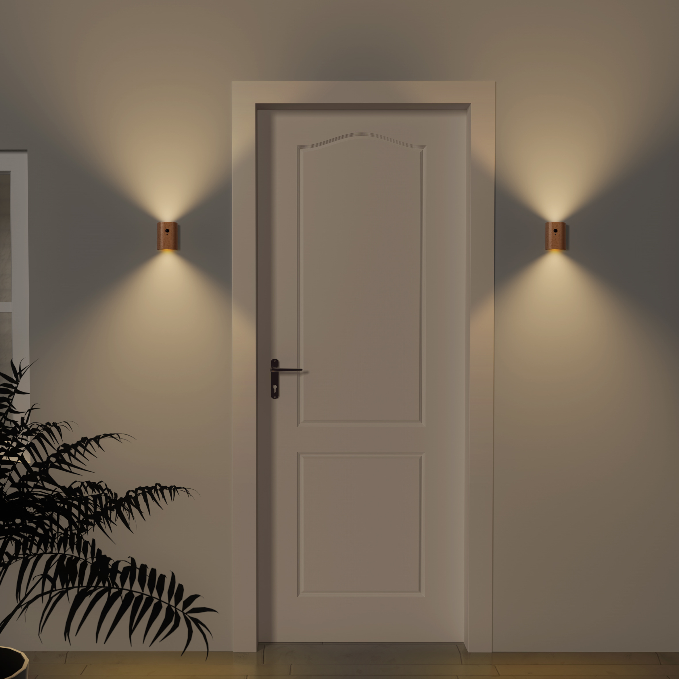 New Wooden Led Wall Sconce, Motion Infrared Sensor Night Light, Rechargeable Wall Sconce For Bedroom Hallway 2024