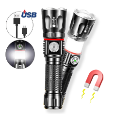 New Super Bright Zoomable Xhp50 Powerful Led Torch Flash Light Usb Rechargeable Waterproof Portable Security Tactical Flashlight