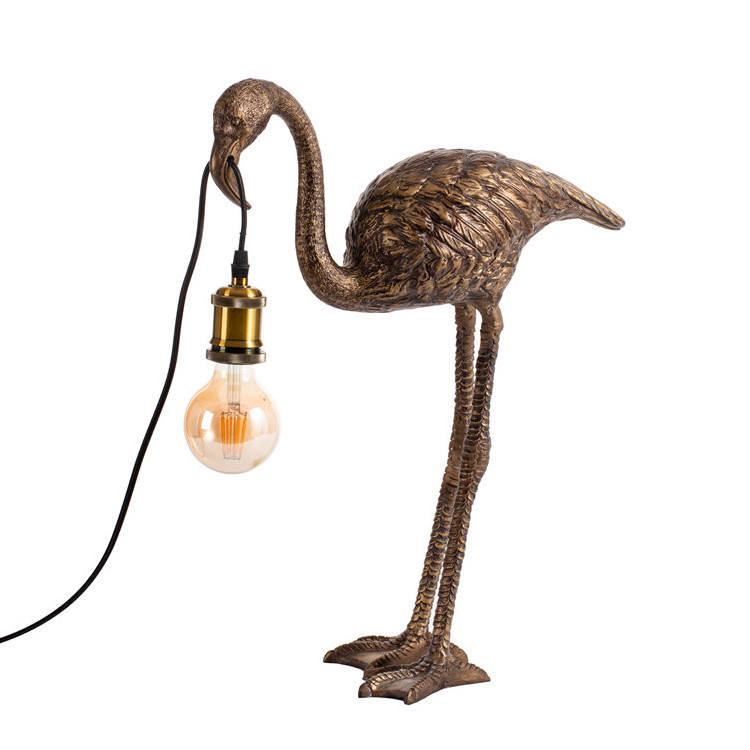 New Modern Art Abstract Decor Animal Sculpture Floor Standing Lamp Gold Resin Flamingo Luxury Floor Lamp Glass 90 Nordic Lamp