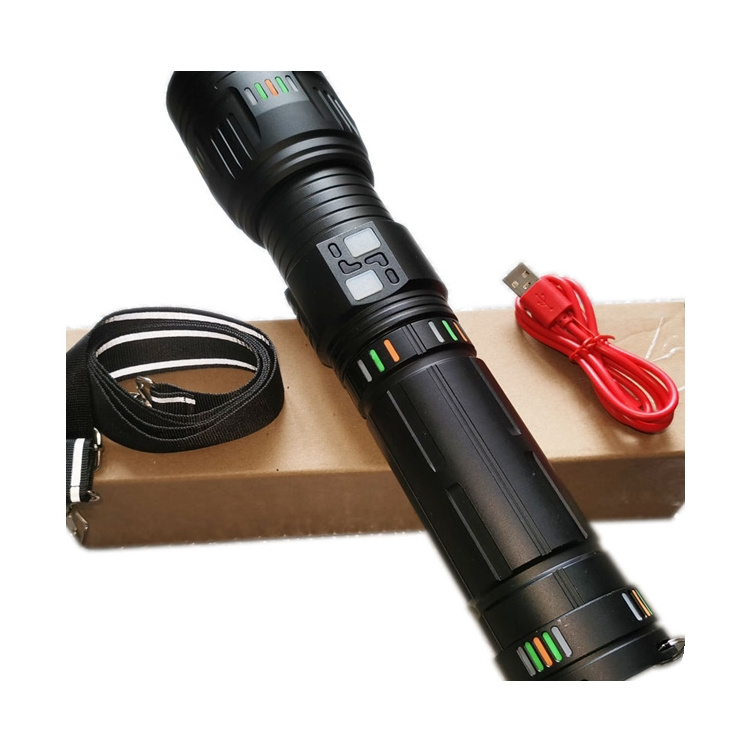 New Powerful 5000lm Torch Light Zoomable Led Flashlight Emergency Hiking Gear For Outdoor Camping Fishing 10 Rechargeable Batter