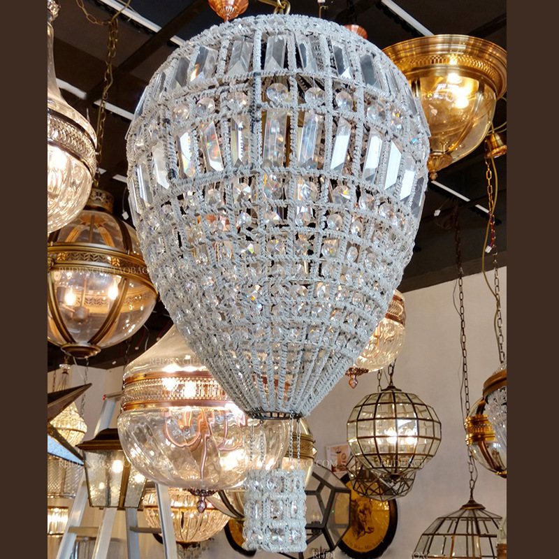 New French Modern Wholesale Retro Crystal Hot Air Balloon Chandelier For Princess Bedroom 2024