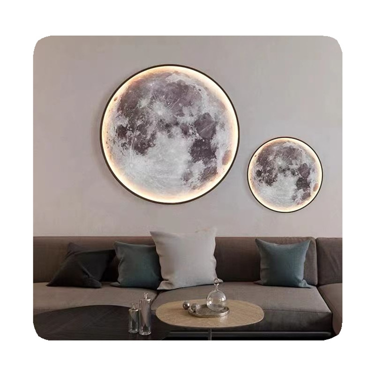 New Nordic Modern Wall Light Indoor Living Room Bedroom Corridor Decoration Lighting Round Luxury Led Moon Wall Lamp 2024