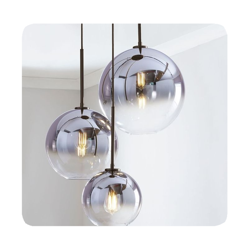 Hanging Lamp Globe Bubble Ball Pendant Light New Modern Nordic Decor Home E27 Chandelier Gold Led Glass Glass CN;ANH 2024