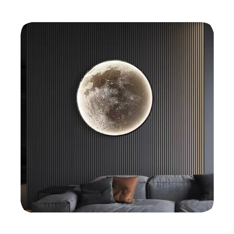 New Nordic Modern Wall Light Indoor Living Room Bedroom Corridor Decoration Lighting Round Luxury Led Moon Wall Lamp 2024