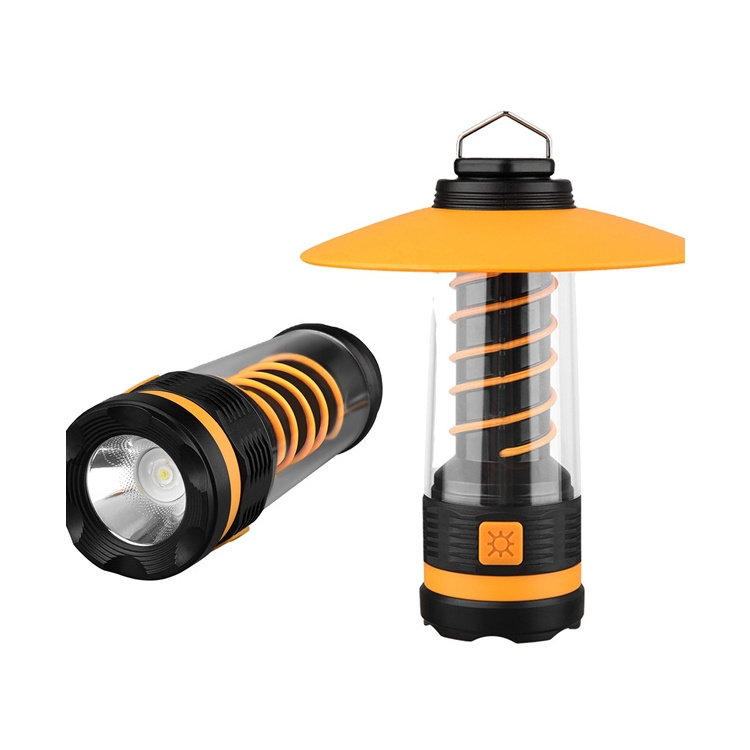 New Portable Camping Hiking Usb Chargeable Led Super Bright Outdoor Light Multifunctional Hanging Led Flashlight Tent Camping La