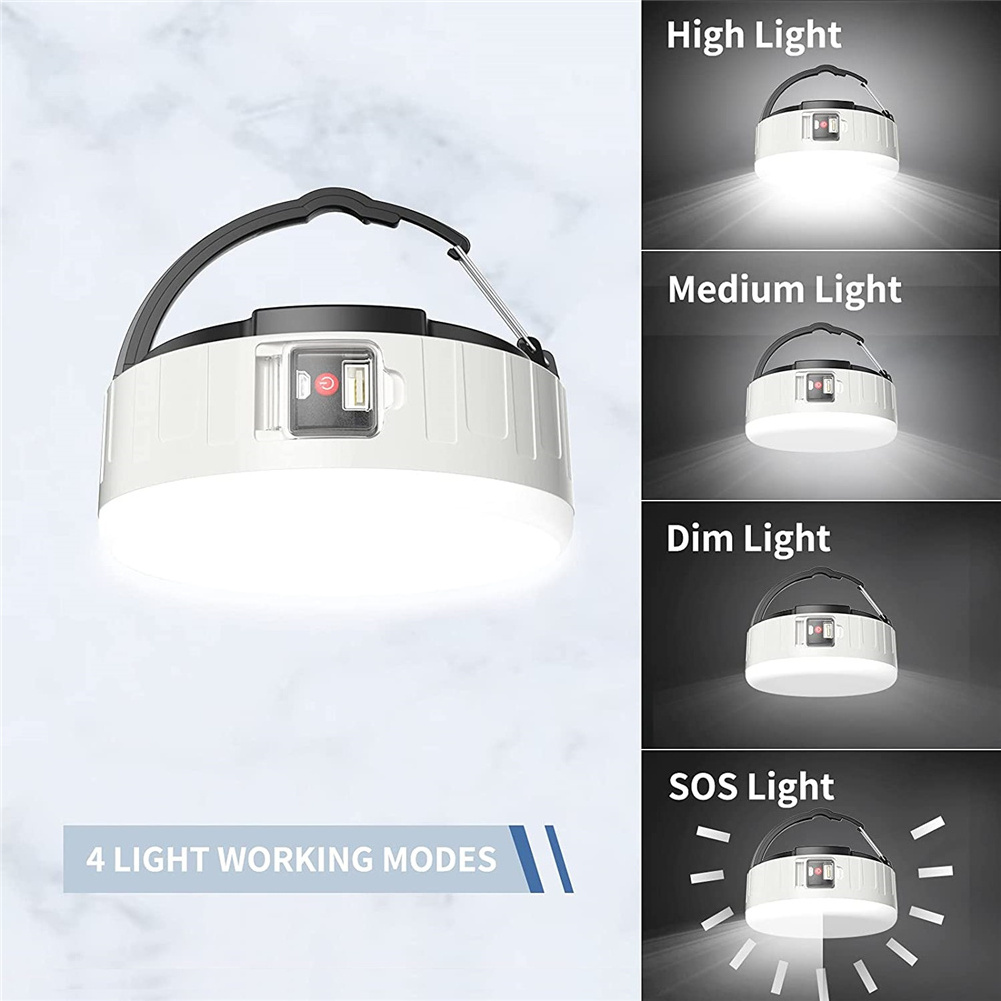 NEW Hot Sale Portable Tent Camping Light USB Solar Rechargeable Remote Waterproof Three Speed Dimming LED Emergency Lights 2024