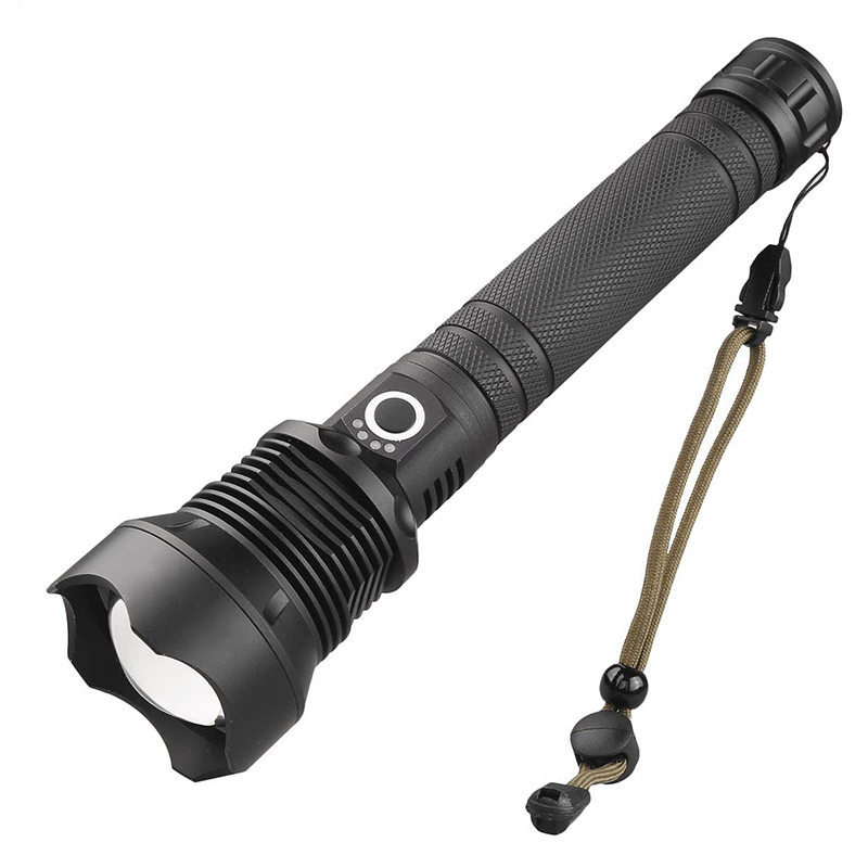 New High Power Xhp70.2 Usb Rechargeable Telescopic Zoomable Power Display Led Flashlights 5000 Lumen Hand Torch Light 2024