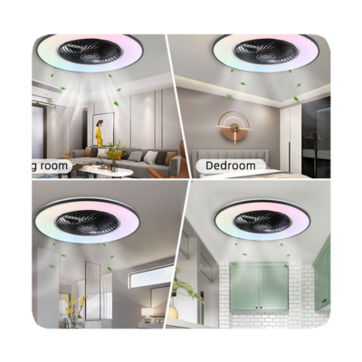 ceiling fan New Living Room Chandelier Ceiling Fan With Light Home Wifi Music Voice Remote Control Rgb Ceiling Fans With Lights 2024