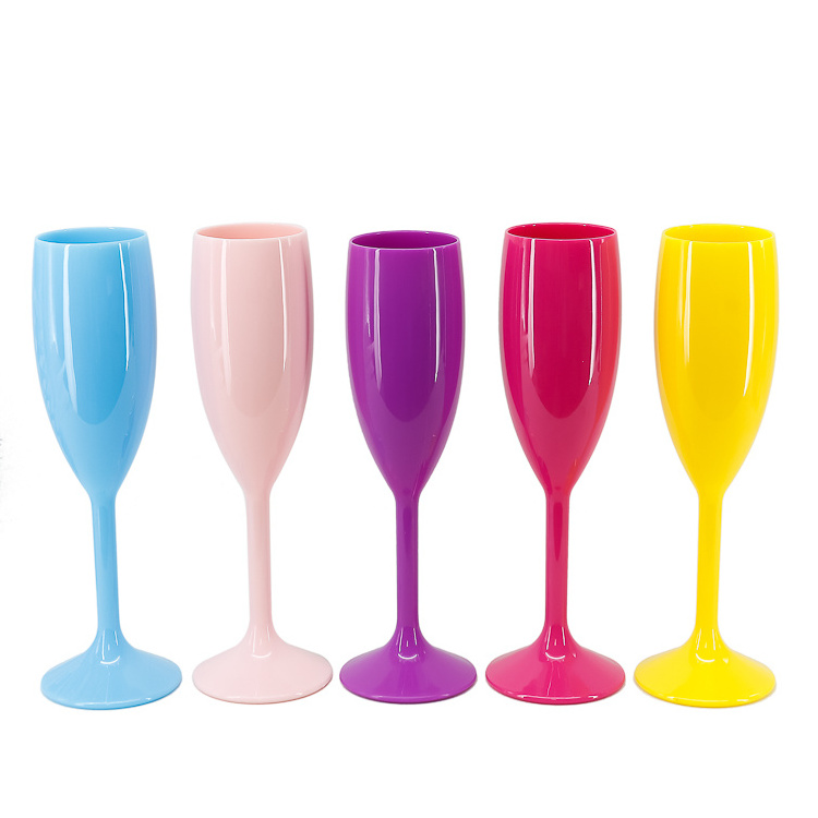 Customize Plastic Champagne Flutes Wholesale Wedding Small Nice Plastic Champagne Glasses