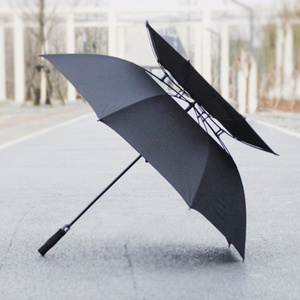 Umbrella real double deck spot 30 "large golf auto open straight umbrella advertising umbrella LOGO