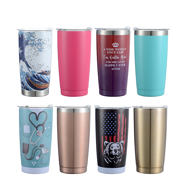 Leakproof 20 Oz Vasos Original Yety Cup Stainless Steel Vacuum Insulated Powder Coated Regular 20 Oz Tumbler With Magnetic Lid