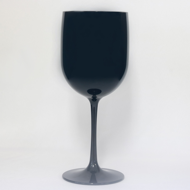 High quality tritan goblet depression black pewter blue wine glass goblets