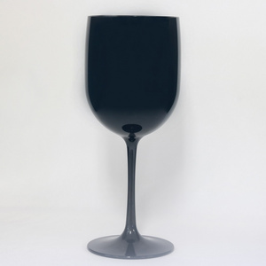 High quality tritan goblet depression black pewter blue wine glass goblets