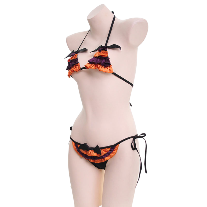 2023 Trick or Treat Halloween Party Women Sexy Costumes 2 PCS Mini Bra and Bikini Thong Sets Sexy Cosplay Costumes for Women