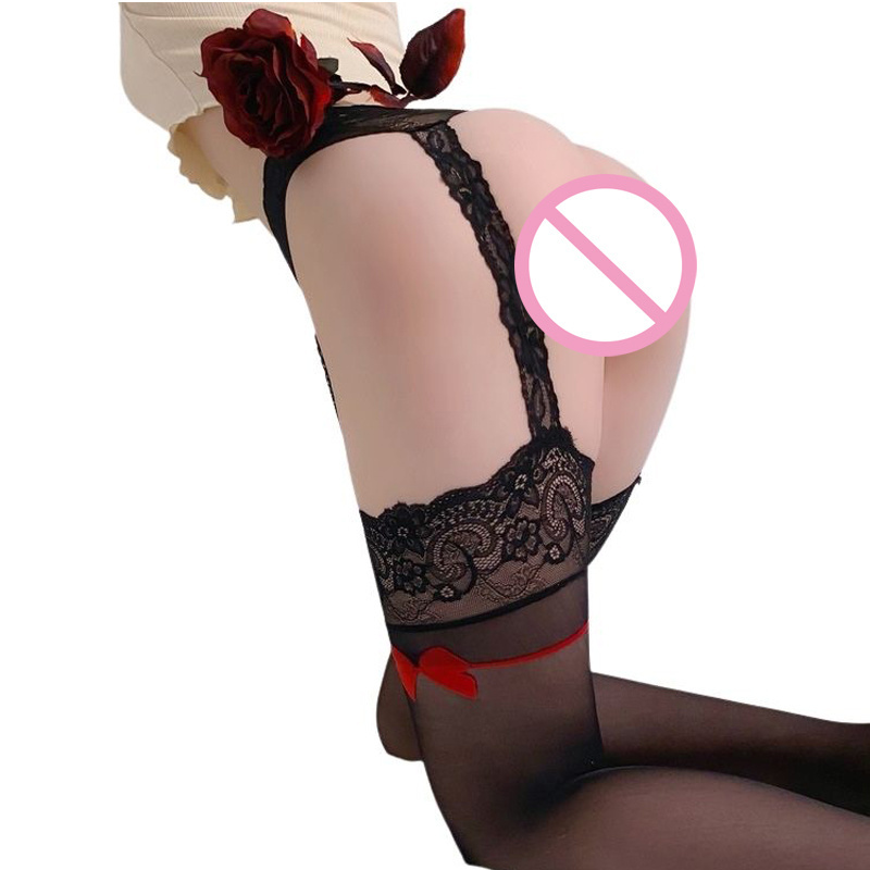 Garter Belt Sexy Mature Women Body Stocking Scrunch Butt Tights Lace Nylon Erotic Women Pantyhose