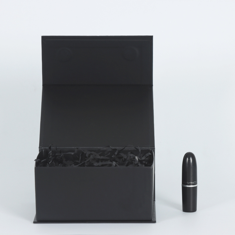 Free 3D Mock Up Custom Cardboard Luxury Black Magnetic Box Cosmetic Skin Care Lipstick Packaging Magnet Boxes For Gift