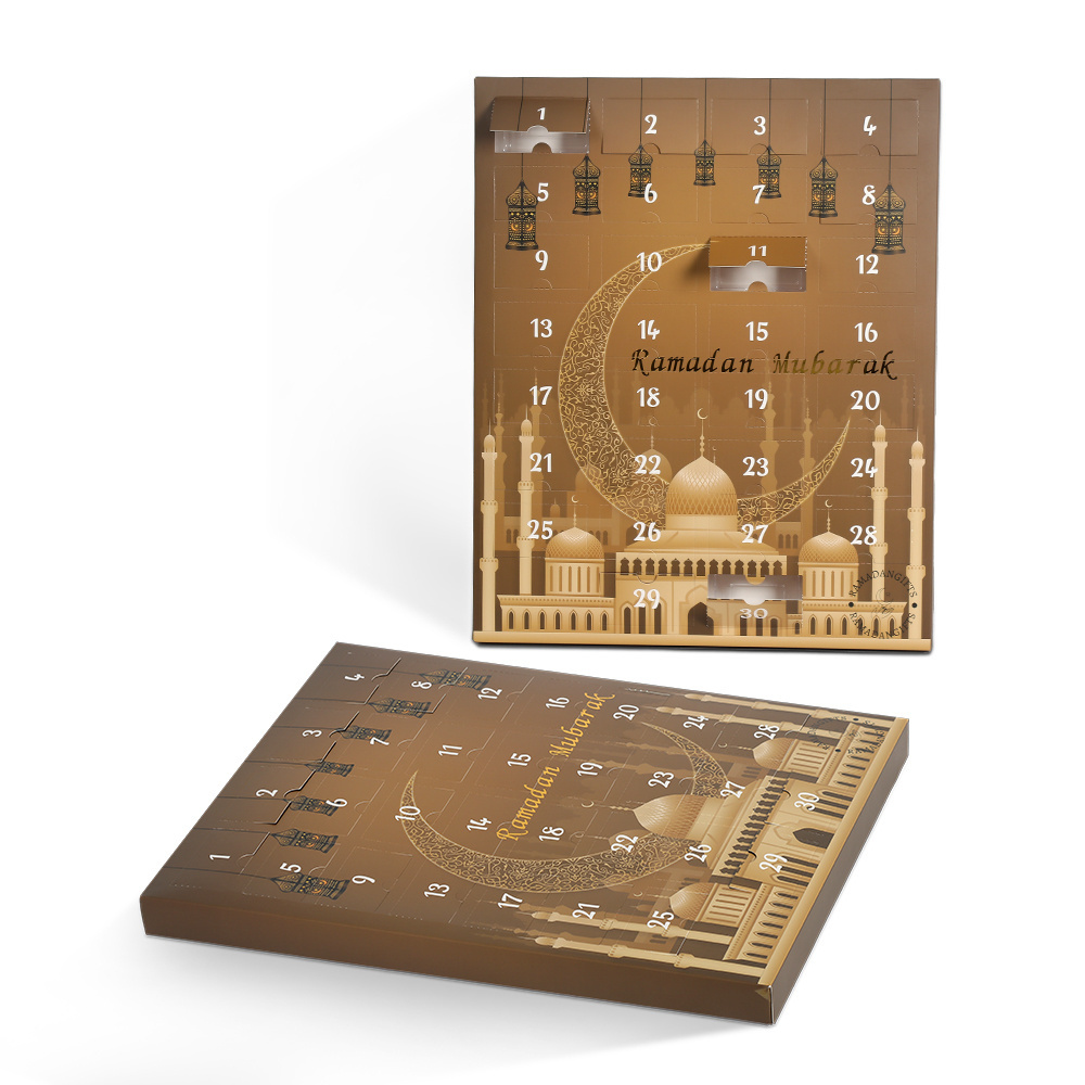 2023 Custom Countdown Arabic Ramadan Mubarak Eid Surprise Blind Poke Fidget Avent Calendar Gift Box for Girls Boys Kids