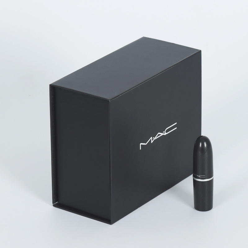 Free 3D Mock Up Custom Cardboard Luxury Black Magnetic Box Cosmetic Skin Care Lipstick Packaging Magnet Boxes For Gift