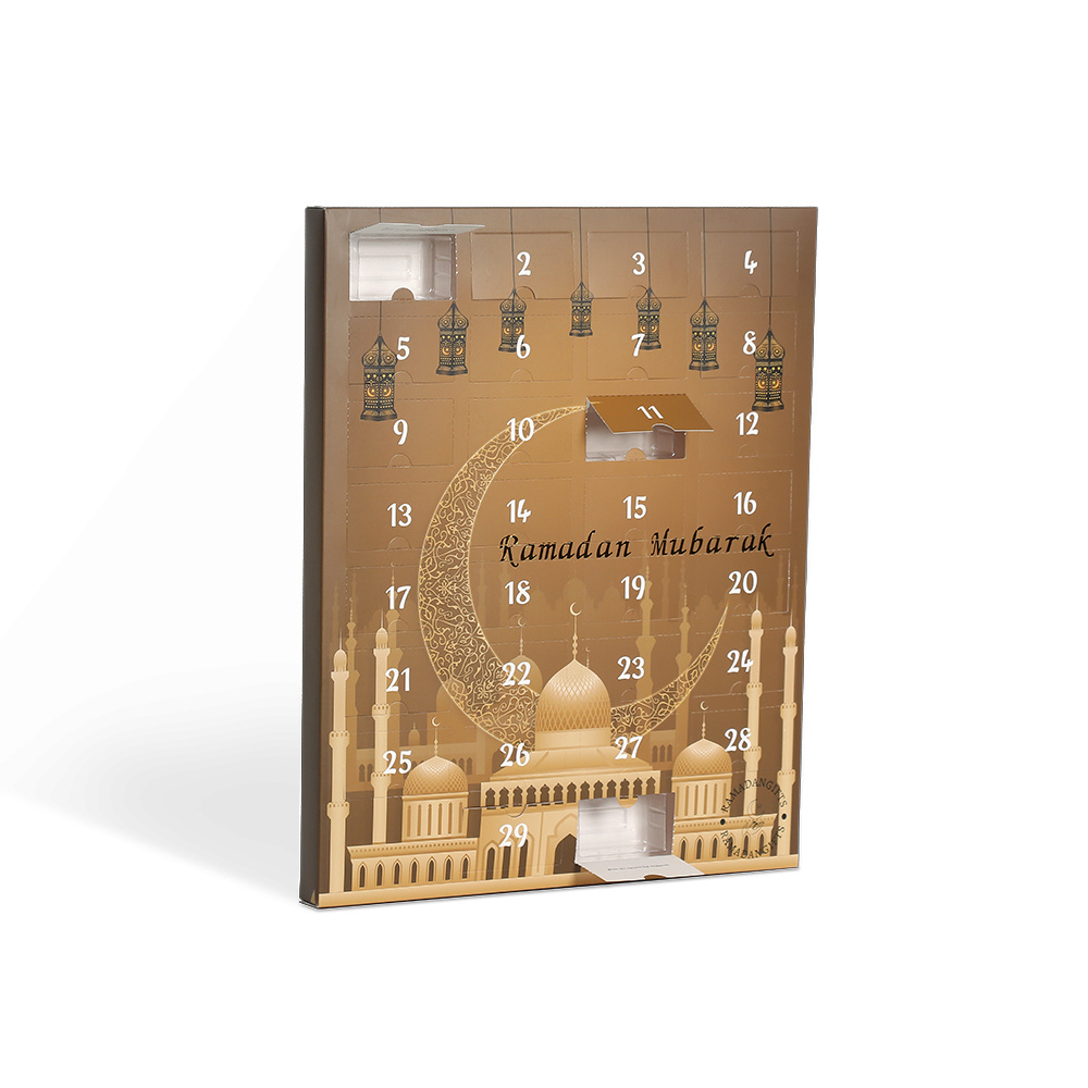 2023 Custom Countdown Arabic Ramadan Mubarak Eid Surprise Blind Poke Fidget Avent Calendar Gift Box for Girls Boys Kids