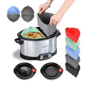 New Arrivals 2 in 1 Silicone Slow Cooker Liner 6qt 7qt 8qt Oval Slow Cooker Reusable Food Grade Silicone Crock Pot Liners