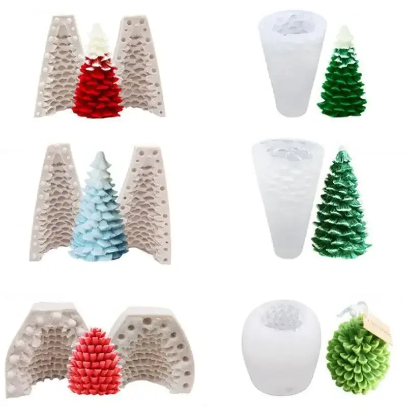 Hot Sale Christmas Tree Candle Mold  Silicone Molds for Candle Making/ Fashionable DIY Art Home Cake Decorations