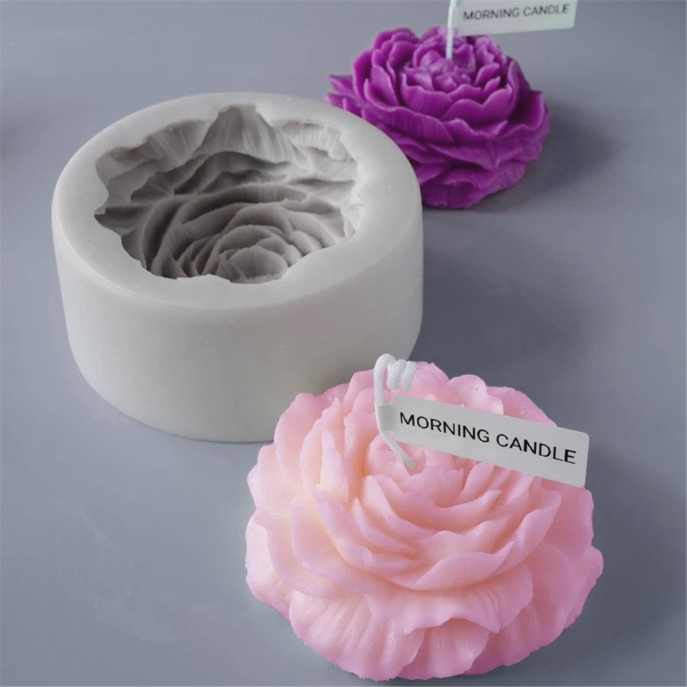 3D peony flower aromatherapy drop glue ornaments diy handmade soap candle rose fondant chocolate cake silicone mold