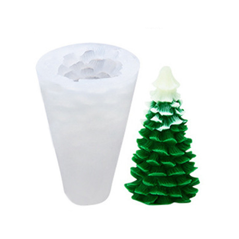 Newest Hot Selling Xmas Soap Silicone Molds Decoration Pine Cones Shape Christmas Tree Candle Mold