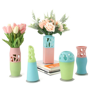 New Arrival Silicone Vase Silicone Flower Vase Plant Flower Pot With Strong Suction Cup Flower Vase