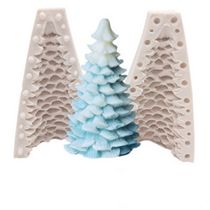 Newest Hot Selling Xmas Soap Silicone Molds Decoration Pine Cones Shape Christmas Tree Candle Mold