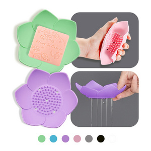 Hot silicone soap Dish ,Self Draining Premium Silicone Sponge Holder for Kitchen Sink ,Bathroom Counter