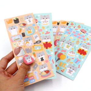 Custom Design Waterproof PVC Kiss Cut Sticker Printing Adhesive Vinyl Cartoon Stickers Sheet