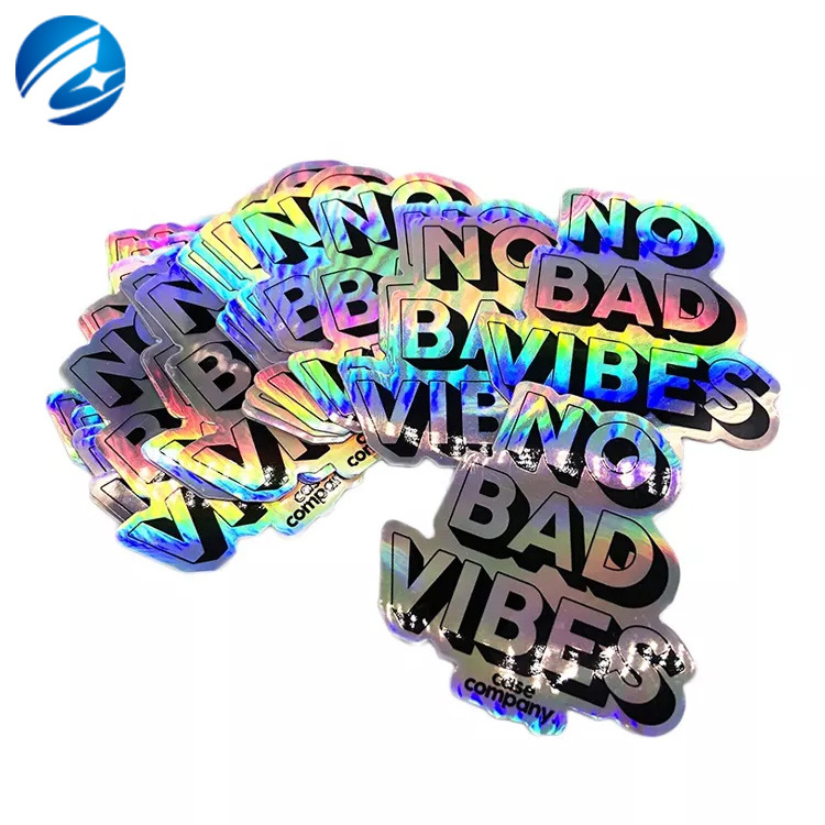 Waterproof Adhesive Holographic Vinyl Sticker Custom Logo Die Cut Laser Hologram Stickers