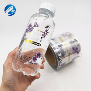 Custom Clear Transparent Stickers Labels Roll Private Waterproof vinyl shampoo plastic Bottle Label