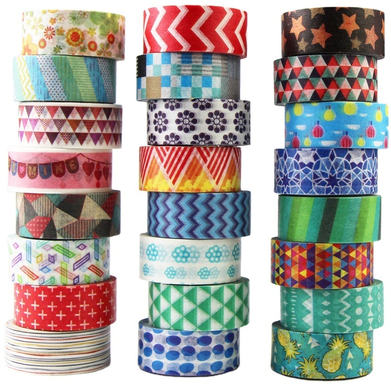 Hot Sales Custom Printing Adhesive 5mm Paper Decorative Christmas Holiday Washi Tapes Roll Custom Logo Waterproof