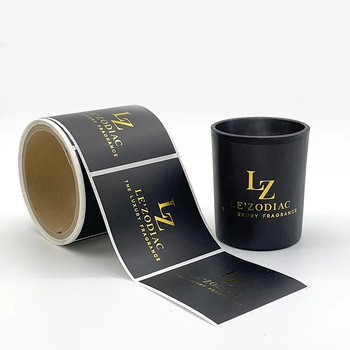 Custom Design Logo Printed Gold Foil Embossed Labels Luxury Candle Jar Label Sticker