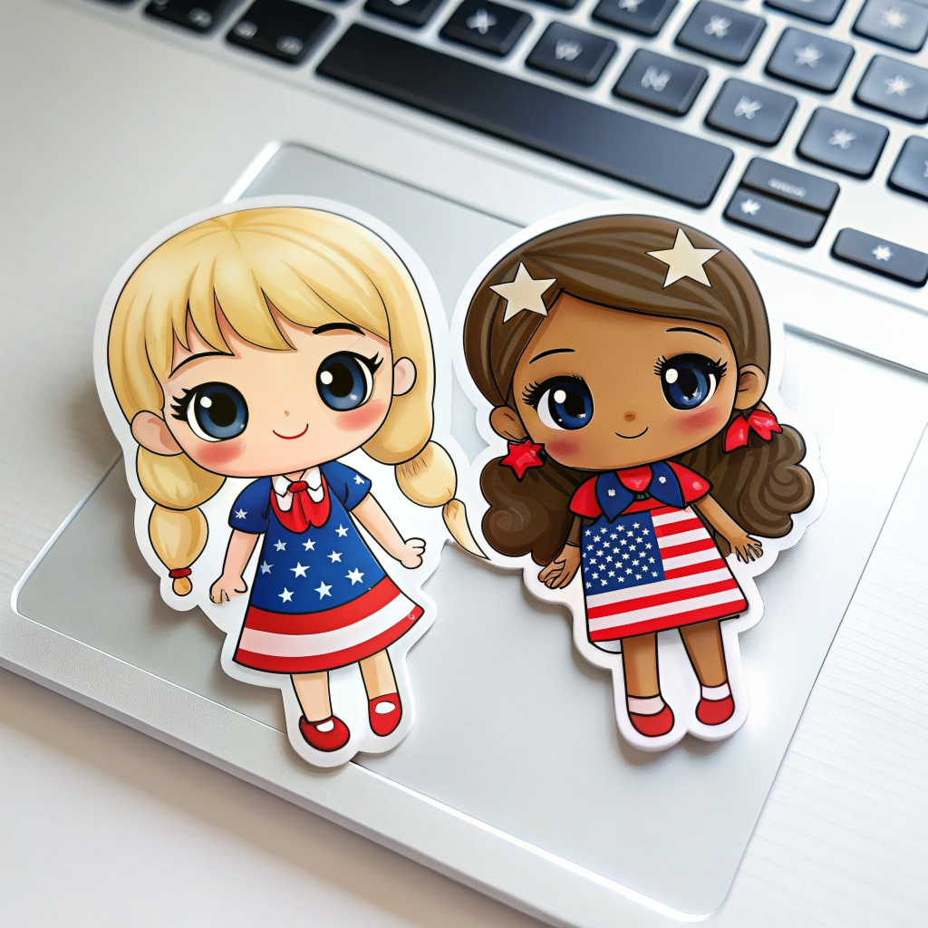 Custom Children Stickers Personalized Label Decorative American Girl Vinyl Sticker