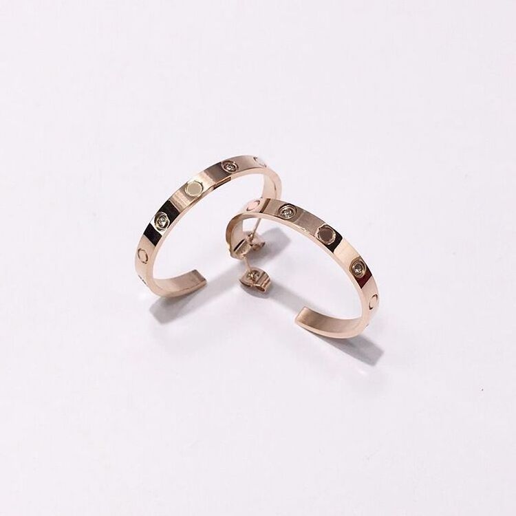 high quality minimalist style C shape stainless steel diamond cuff earring ear cuff for woman jewelry