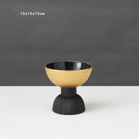 Black Gold Ceramic Comport Decoration Living Room Creative Elegant Home Ornaments