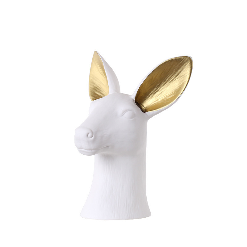 Nordic Animal Head Ceramic Vase Home Decoration